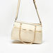 ELLE Monogram Embossed Shoulder Bag with Detachable Strap and Zip Closure-Women%27s Handbags-thumbnailMobile-1