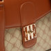 ELLE Monogram Print Satchel Bag with Detachable Strap and Flap Closure-Women%27s Handbags-thumbnail-3