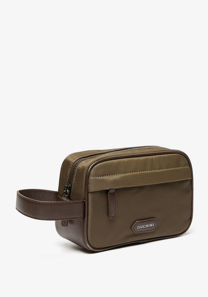 Duchini Solid Pouch with Zip Closure and Wrist Loop