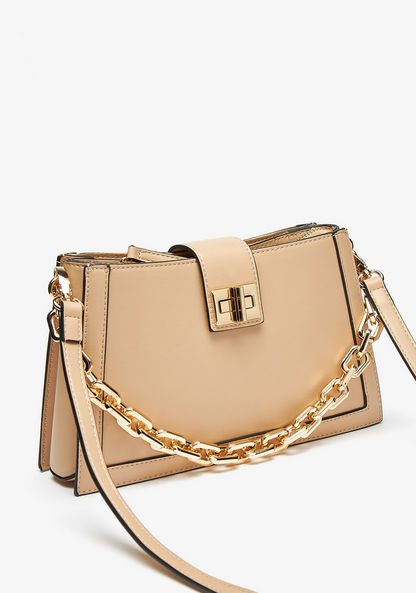 Celeste Solid Shoulder Bag with Detachable Strap and Zip Closure-Women%27s Handbags-image-2