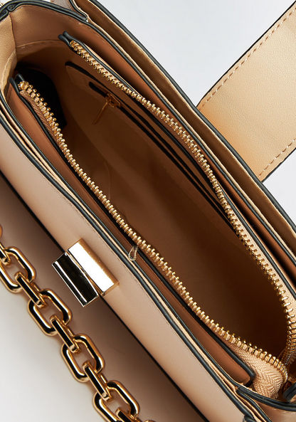 Celeste Solid Shoulder Bag with Detachable Strap and Zip Closure-Women%27s Handbags-image-4