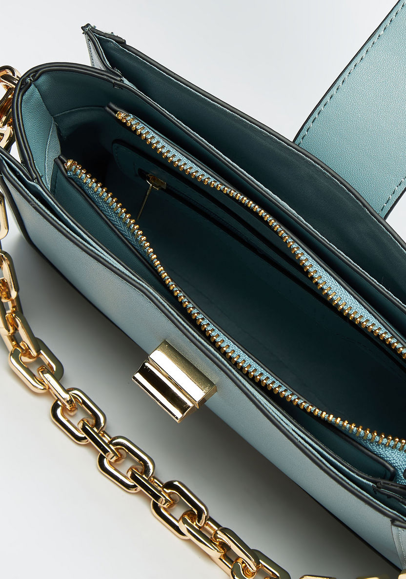 Celeste Solid Shoulder Bag with Detachable Strap and Zip Closure-Women%27s Handbags-image-4