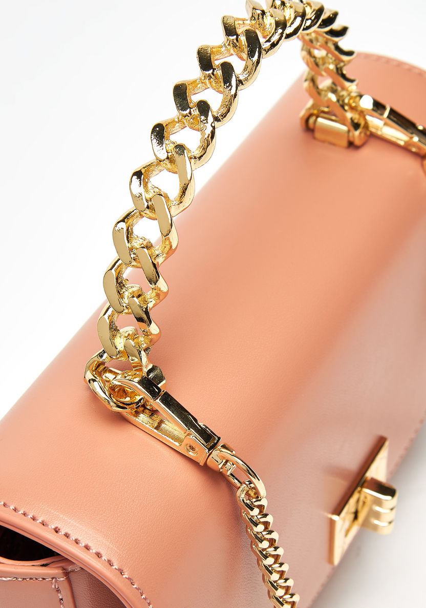 Celeste Solid Satchel Bag with Detachable Chain Strap and Flap Closure-Women%27s Handbags-image-3