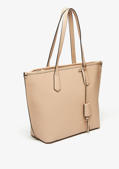 Celeste Solid Tote Bag with Detachable Strap and Zip Closure