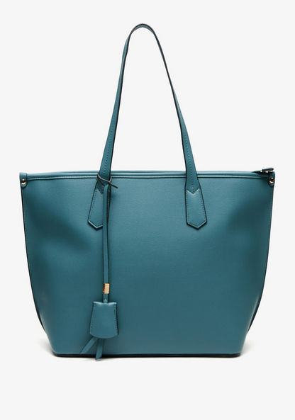 Celeste Solid Tote Bag with Detachable Strap and Zip Closure-Women%27s Handbags-image-0