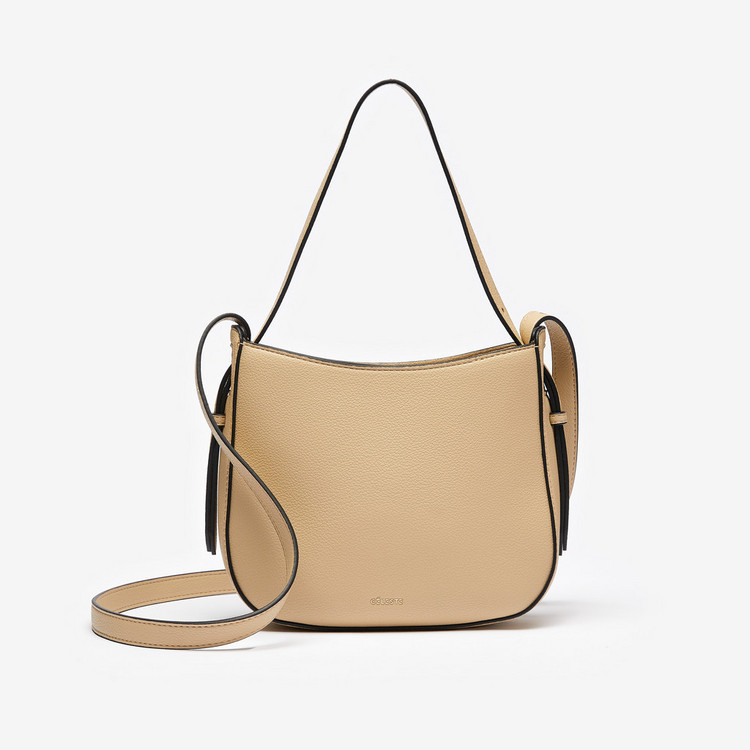 Celeste Solid Crossbody Bag with Adjustable Strap and Zip Closure