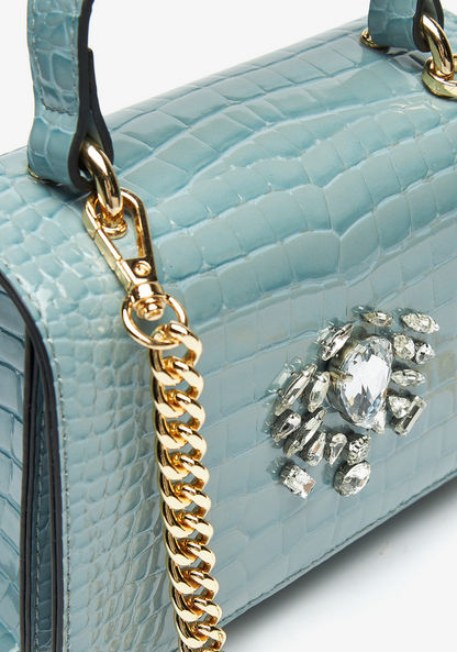 Celeste Textured Satchel Bag with Grab Handle and Embellished Detail-Women%27s Handbags-image-3