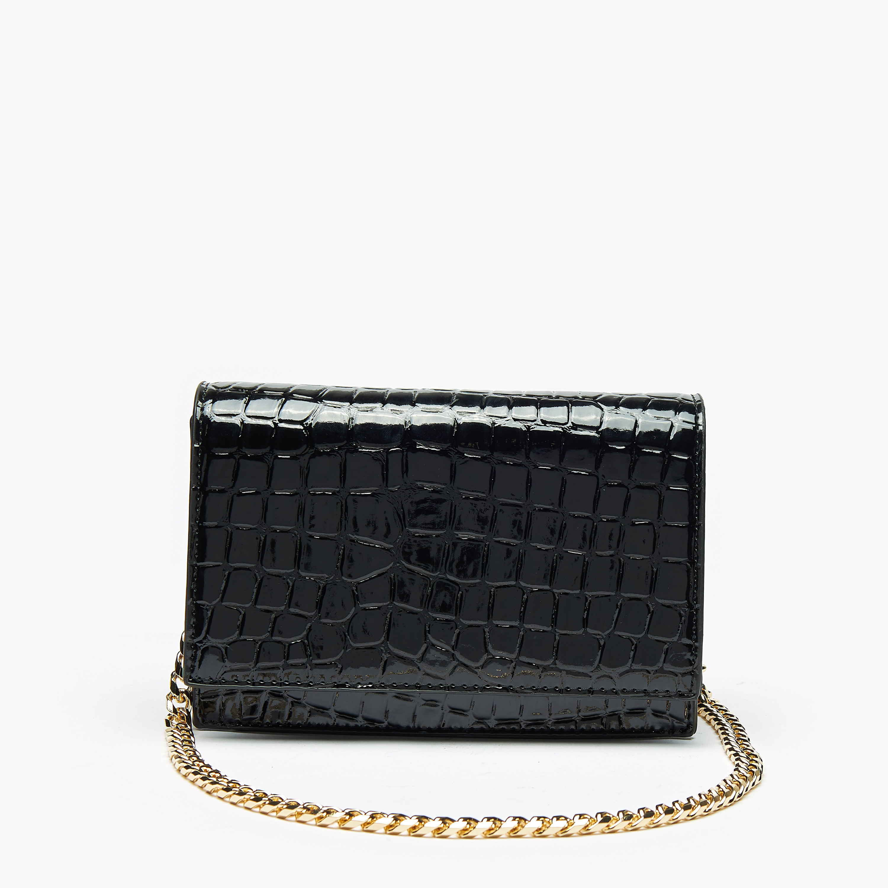 Celeste Crocodile Textured Crossbody Bag with Magnetic Button Closure-women-bagsandwallets-handbags-image-1