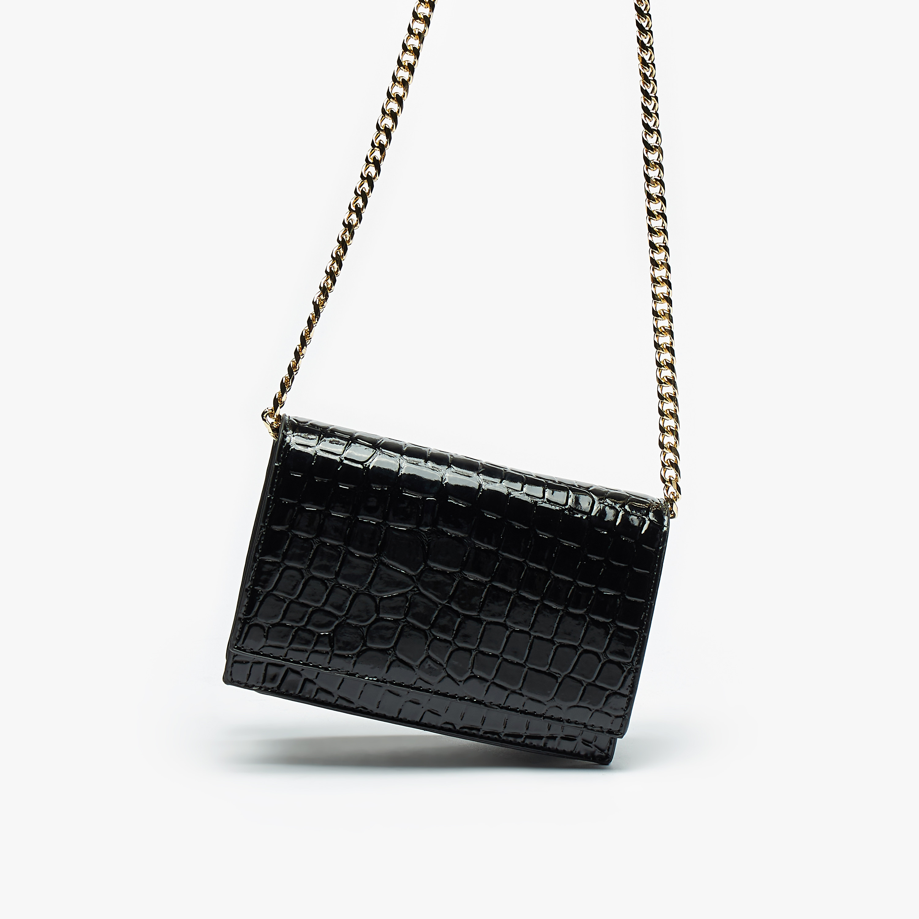 Celeste Crocodile Textured Crossbody Bag with Magnetic Button Closure-women-bagsandwallets-handbags-image-2