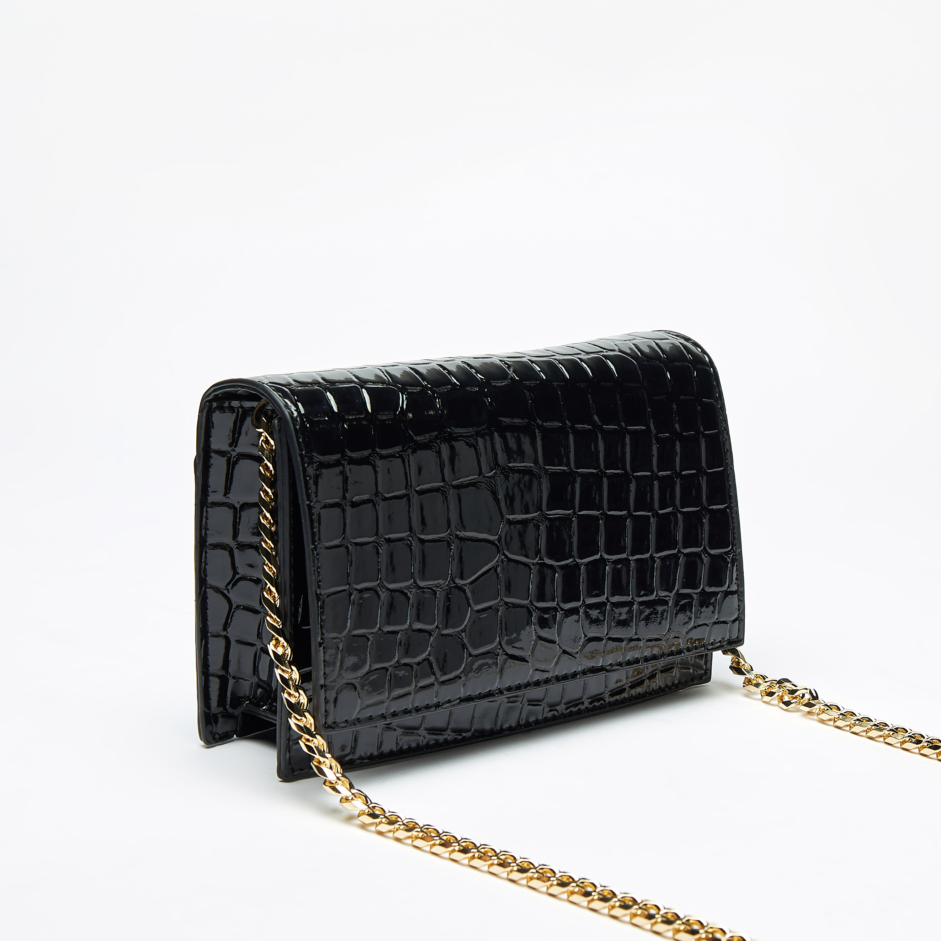 Celeste Crocodile Textured Crossbody Bag with Magnetic Button Closure-women-bagsandwallets-handbags-image-3