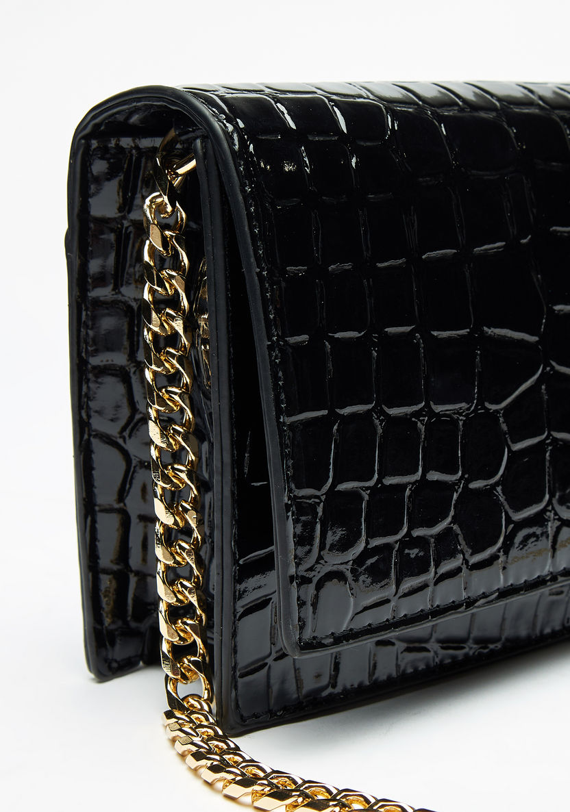 Celeste Crocodile Textured Crossbody Bag with Magnetic Button Closure-Women%27s Handbags-image-3