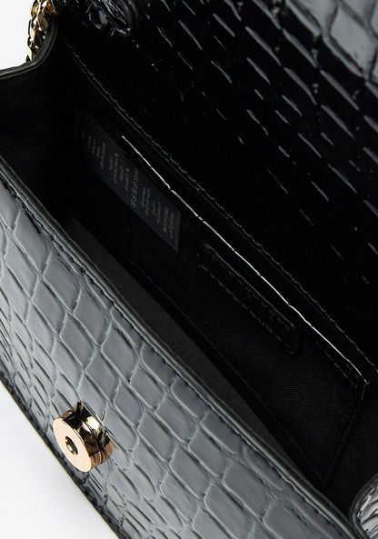 Celeste Crocodile Textured Crossbody Bag with Magnetic Button Closure
