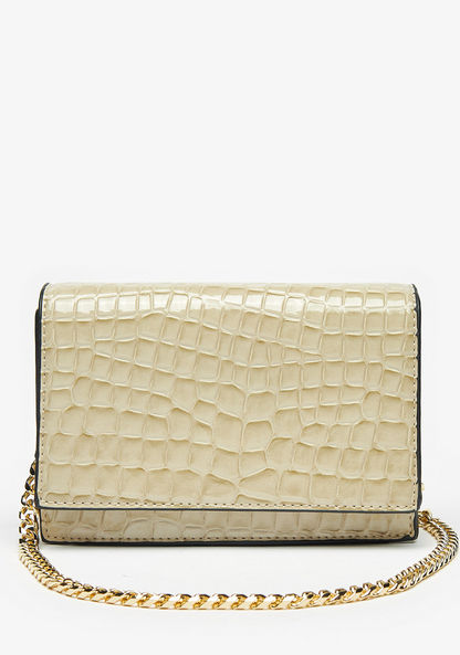 Celeste Crocodile Textured Crossbody Bag with Magnetic Button Closure-Women%27s Handbags-image-0