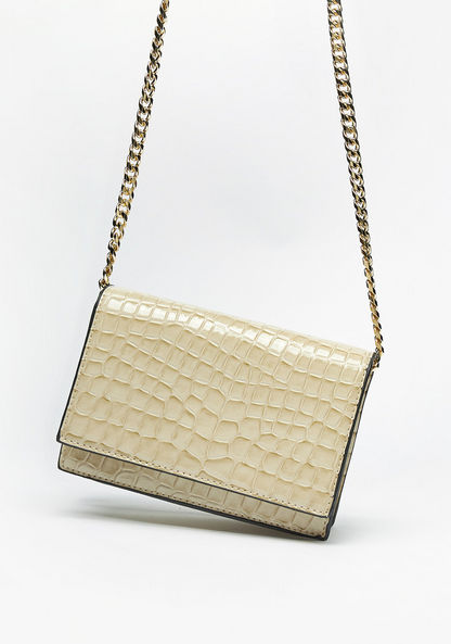 Celeste Crocodile Textured Crossbody Bag with Magnetic Button Closure-Women%27s Handbags-image-1