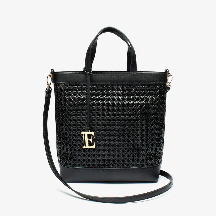 ELLE Textured Tote Bag with Removable Strap and Pouch