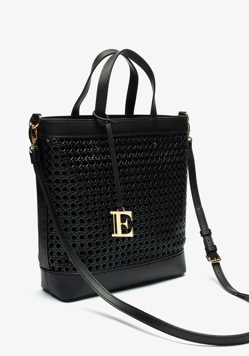ELLE Textured Tote Bag with Removable Strap and Pouch-Women%27s Handbags-image-2