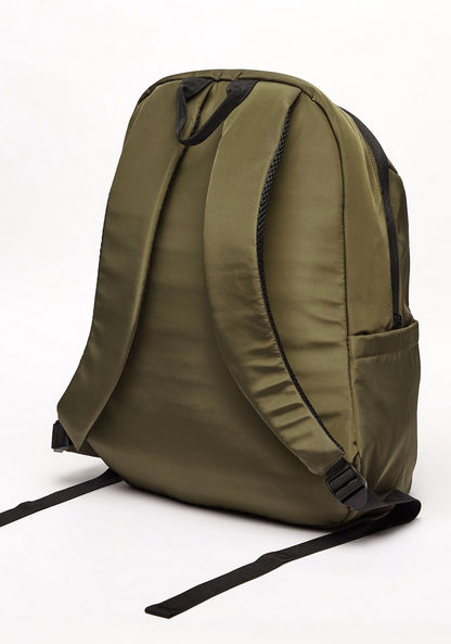 Lee Cooper Solid Backpack with Zip Closure-Men%27s Backpacks-image-1