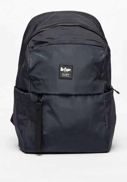Lee Cooper Solid Backpack with Zip Closure-Men%27s Backpacks-image-0