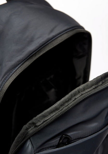 Lee Cooper Solid Backpack with Zip Closure-Men%27s Backpacks-image-4