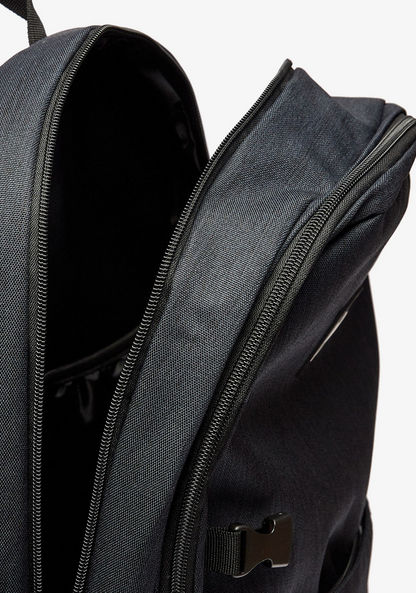Lee Cooper Textured Backpack with Zip Closure and Adjustable Straps-Men%27s Backpacks-image-4