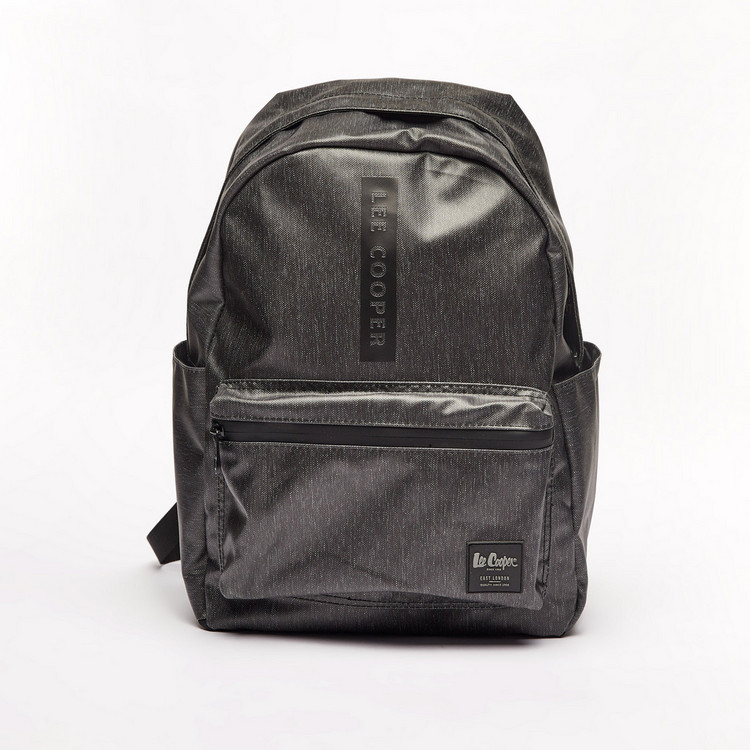 Lee Cooper Solid Backpack with Zip Closure and Adjustable Straps