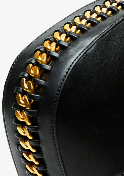Celeste Solid Shoulder Bag with Metal Detail and Zip closure