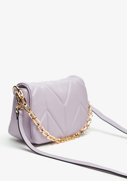 Celeste Quilted Crossbody Bag with Chain Detail and Magnetic Button Closure