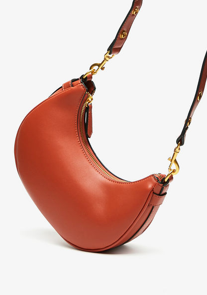 Celeste Solid Shoulder Bag with Detachable Handle and Zip Closure