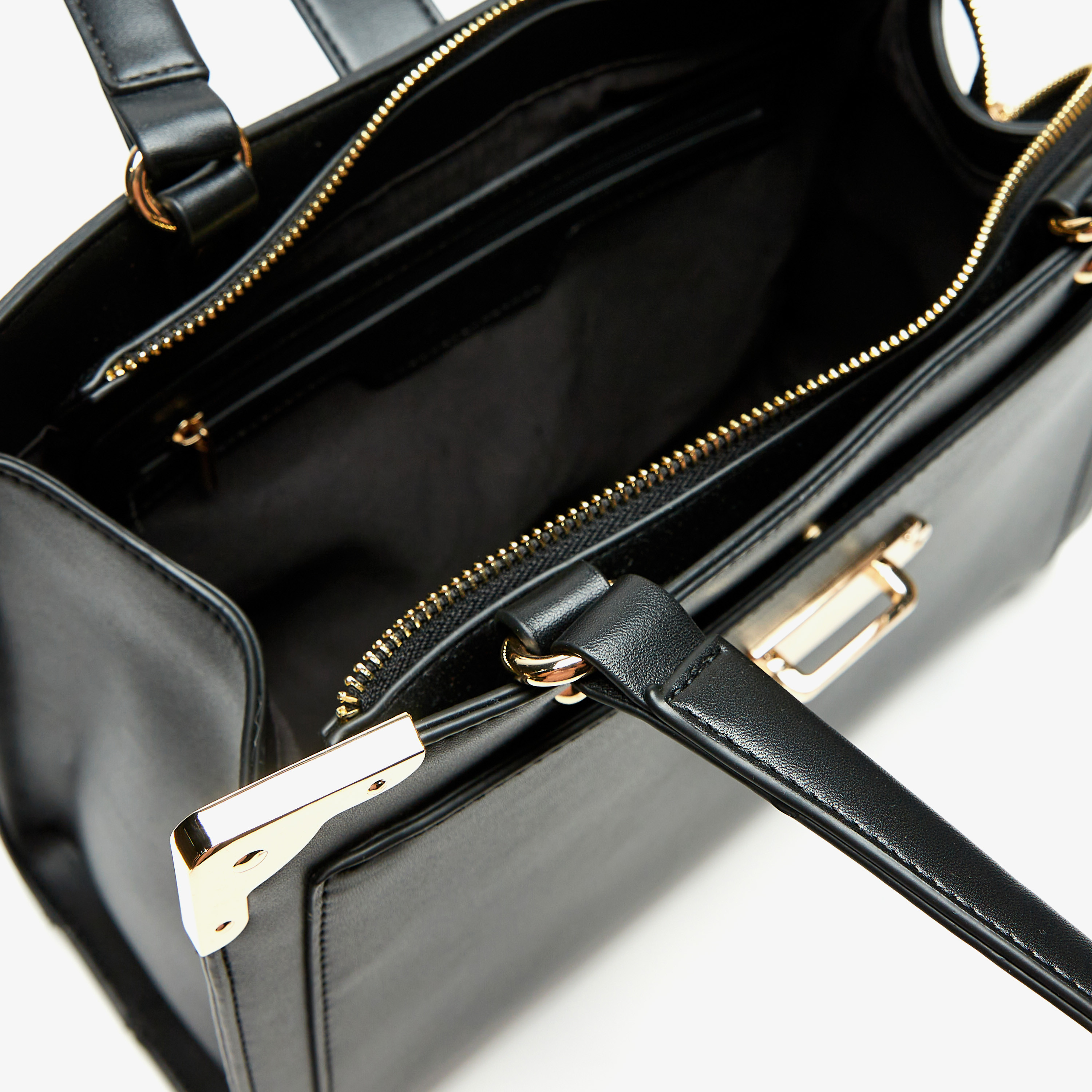 Celeste Solid Tote Bag with Double Handle and Zip Closure-women-bagsandwallets-handbags-image-5