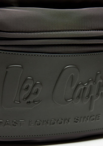 Lee Cooper Logo Print Backpack with Zip Closure-Women%27s Backpacks-image-3