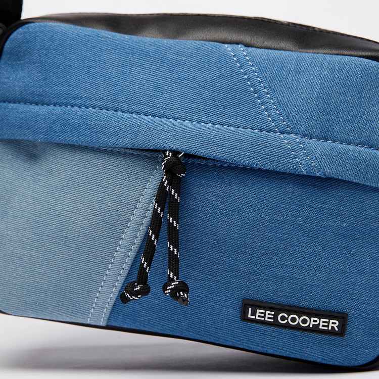 Lee Cooper Patchwork Crossbody Bag with Zip Closure