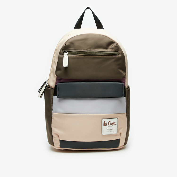 Lee Cooper Colourblock Backpack with Zip Closure