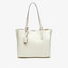 Jane Shilton Solid Tote Bag with Animal Print Handles and Zip Closure-Women%27s Handbags-thumbnail-0