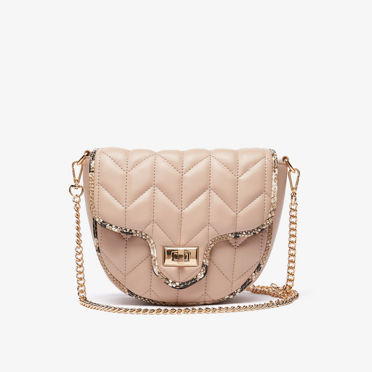 Jane Shilton Quilted Crossbody Bag with Twist and Lock Closure