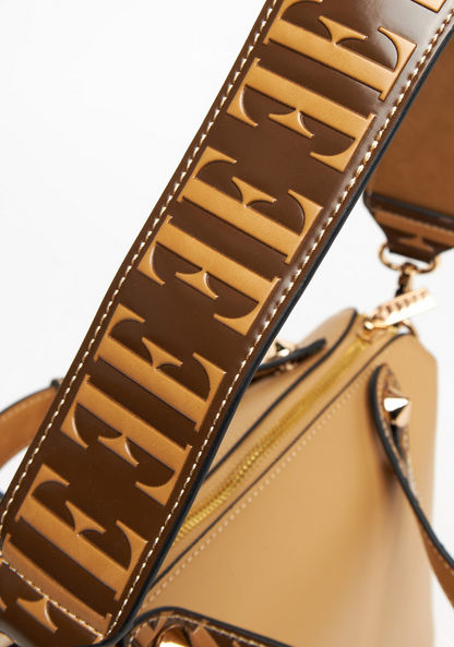 Elle Solid Bowler Bag with Double Handles-Women%27s Handbags-image-4