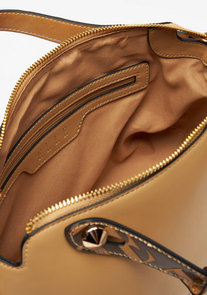Elle Solid Bowler Bag with Double Handles-Women%27s Handbags-image-5