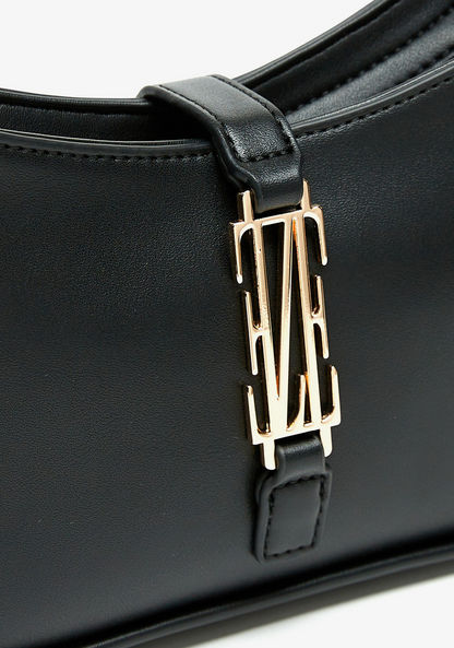 Elle Solid Shoulder Bag with Adjustable Handle and Button Closure