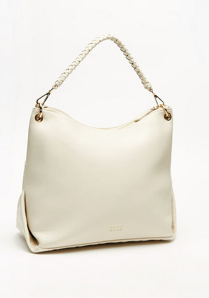 Elle Monogram Embossed Shoulder Bag with Detachable Strap