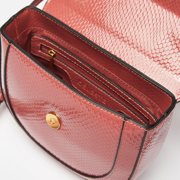 Celeste Textured Crossbody Bag with Adjustable Strap