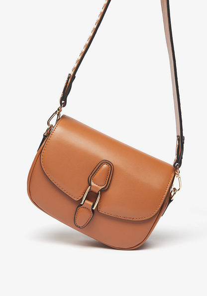 Celeste Solid Crossbody Bag with Weave Detail Strap-Women%27s Handbags-image-1