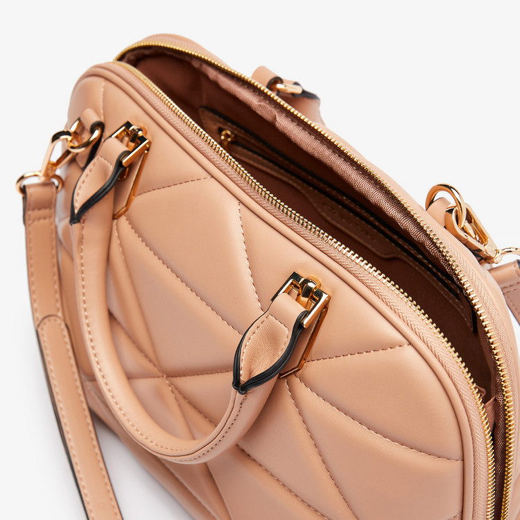 Celeste Quilted Bowler Bag with Detachable Strap