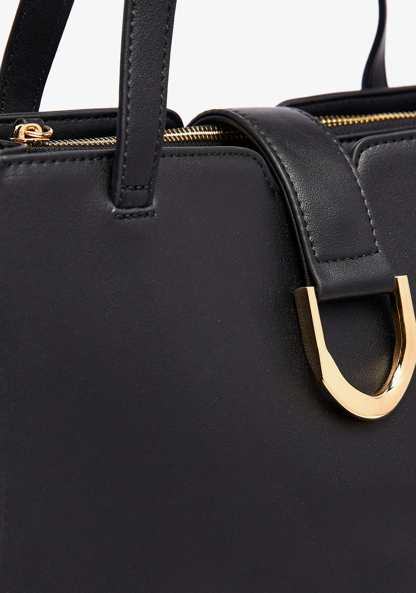 Celeste Solid Shopper Bag with Double Handle and Snap Button Closure-Women%27s Handbags-image-3