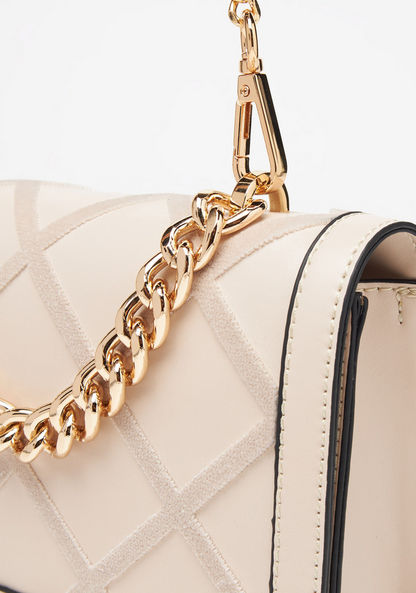 Celeste Satchel Bag with Chain Detail and Detachable Strap-Women%27s Handbags-image-3