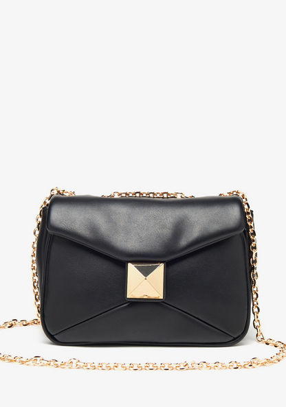 Celeste Crossbody Bag With Chain Detail and Magnetic Button Closure