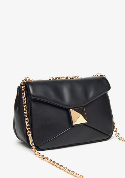 Celeste Crossbody Bag With Chain Detail and Magnetic Button Closure