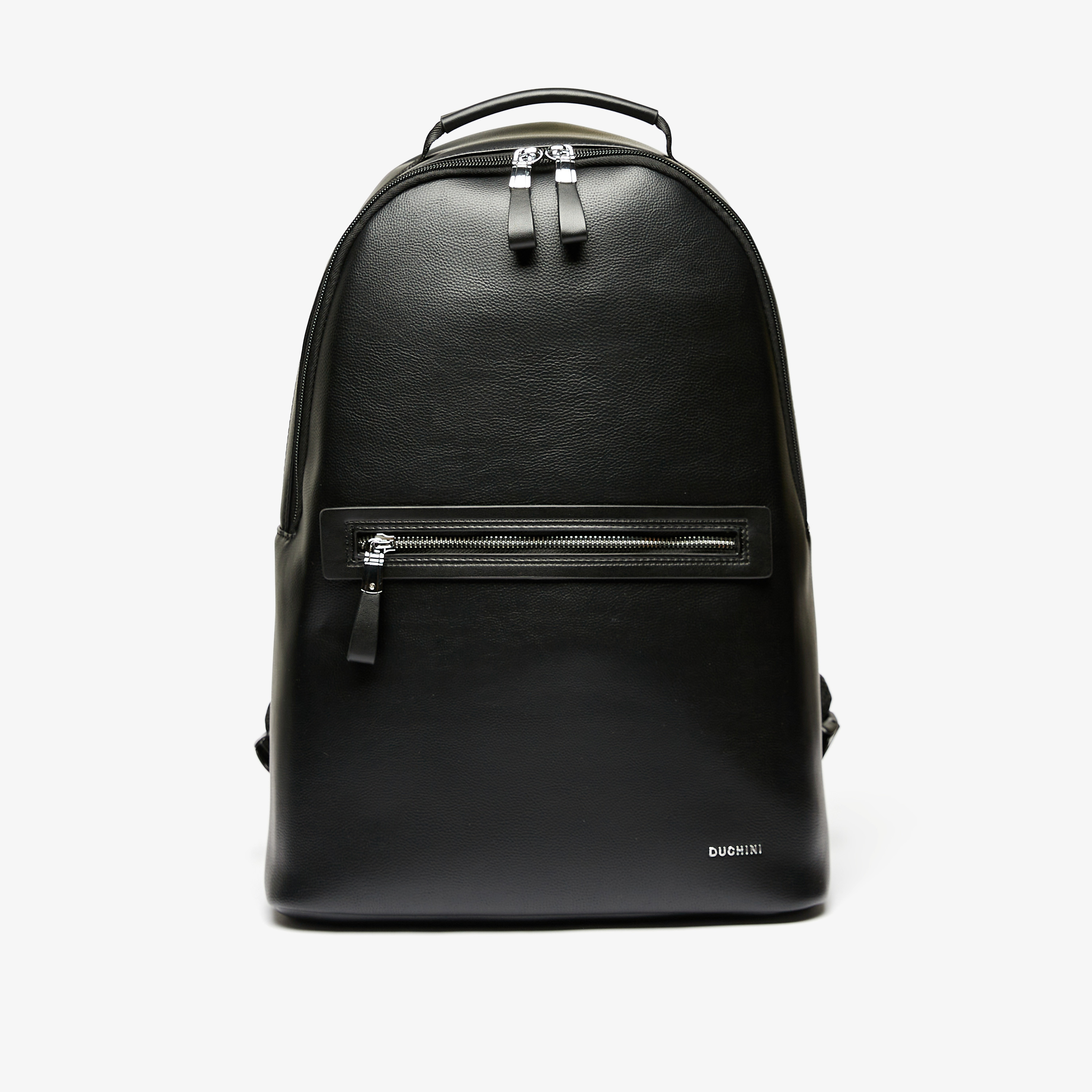 Duchini Solid Backpack with Zip Closure and Adjustable Straps-men-bags-image-1