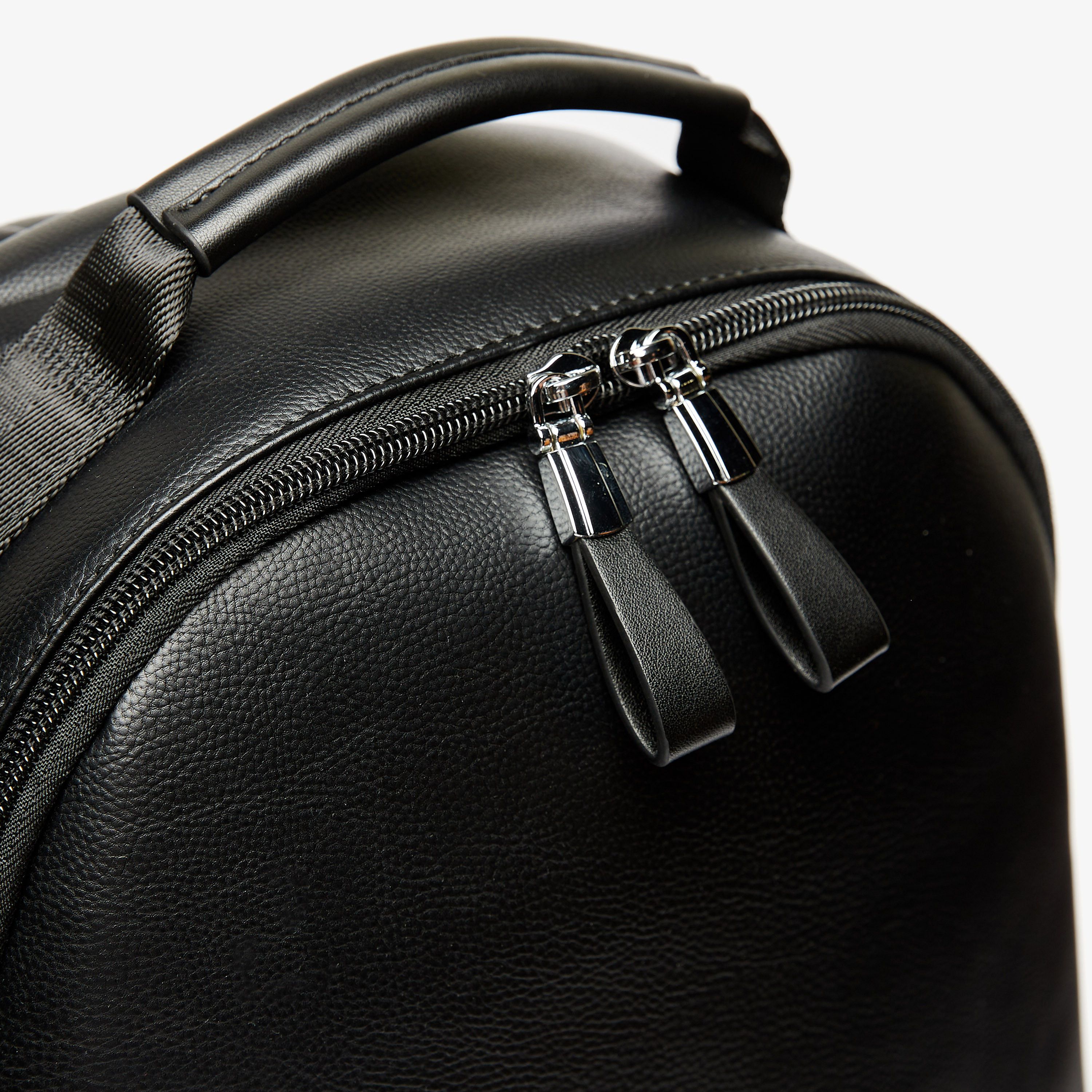 Duchini Solid Backpack with Zip Closure and Adjustable Straps-men-bags-image-3