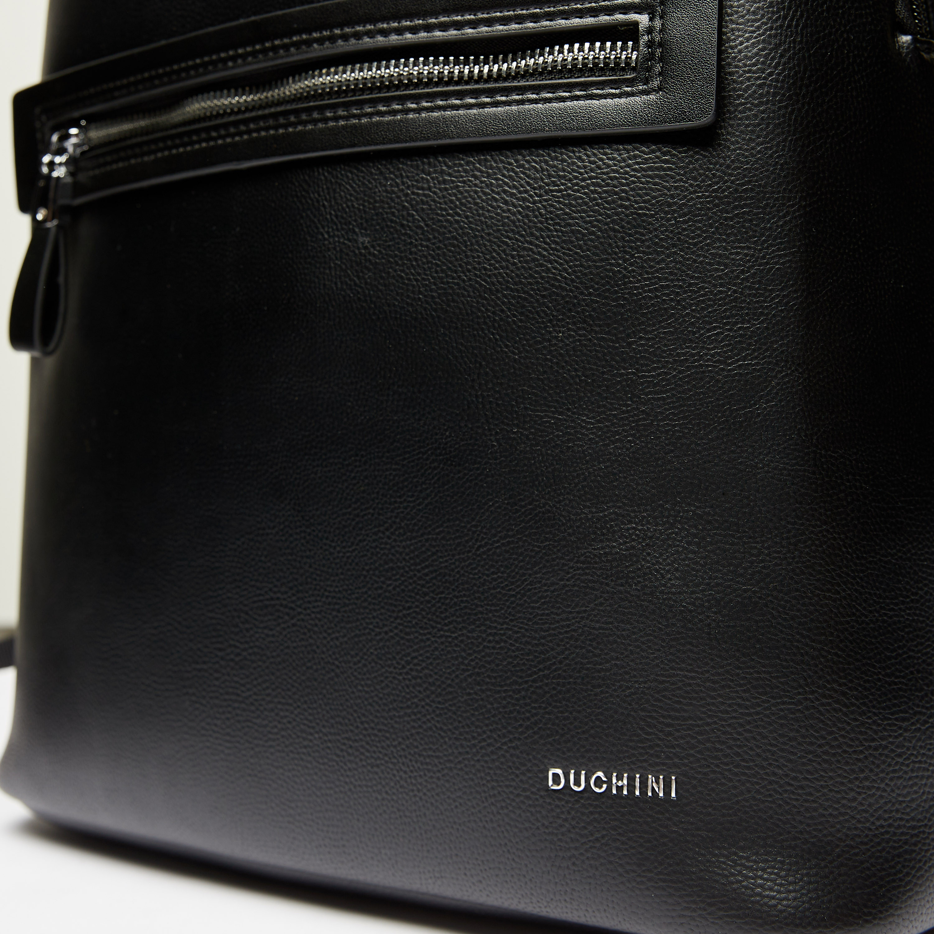 Duchini Solid Backpack with Zip Closure and Adjustable Straps-men-bags-image-4