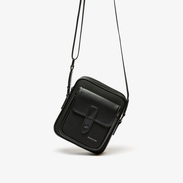Duchini Solid Crossbody Bag with Adjustable Strap