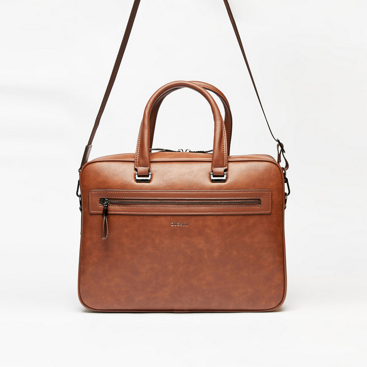Duchini Solid Portfolio Bag with Dual Handle and Adjustable Strap